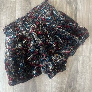 NEXT Velvet Floral Ruffle Shorts in Multi Color